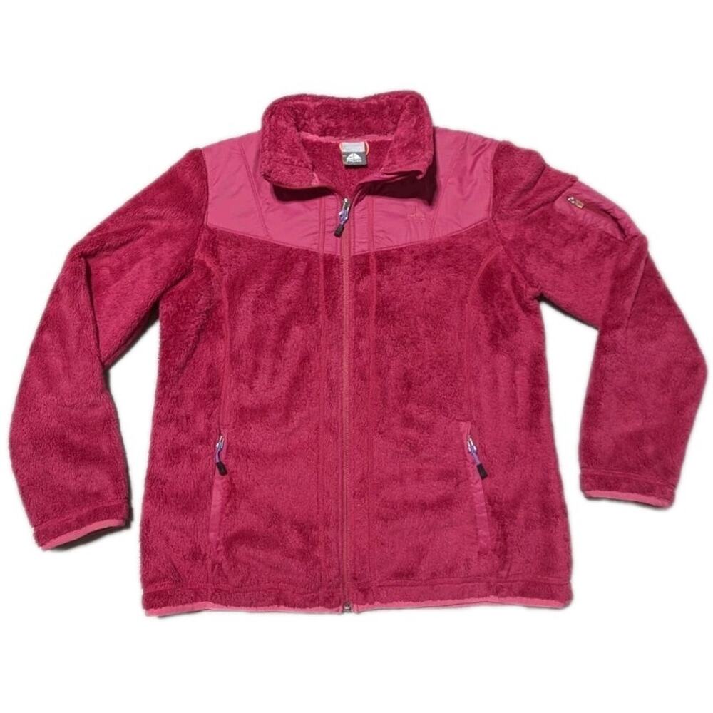Nike ACG Women’s Fleece Jacket L Pink Full Zip High Loft Sherpa Nylon Panels - Picture 3 of 13